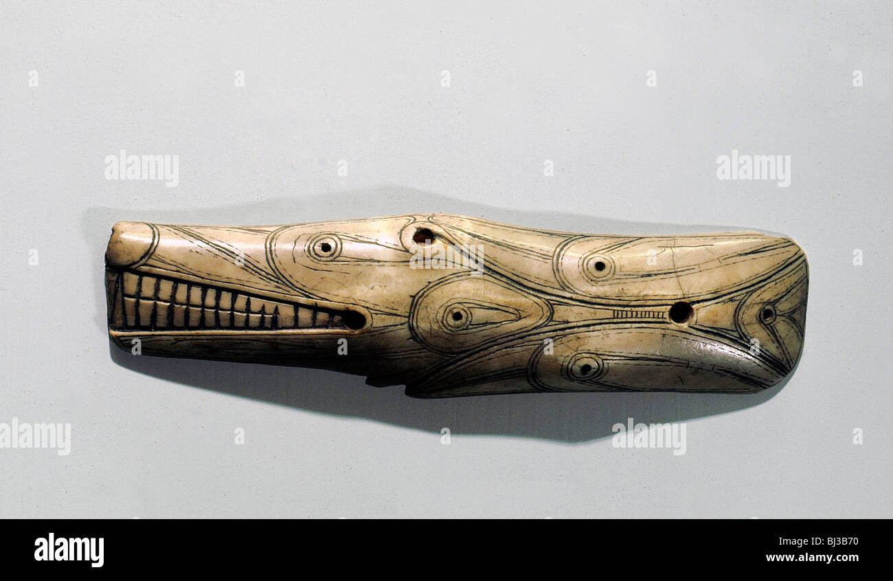 Eskimo ivory ornament, c700 AD. Artist: Werner Forman Stock Photo