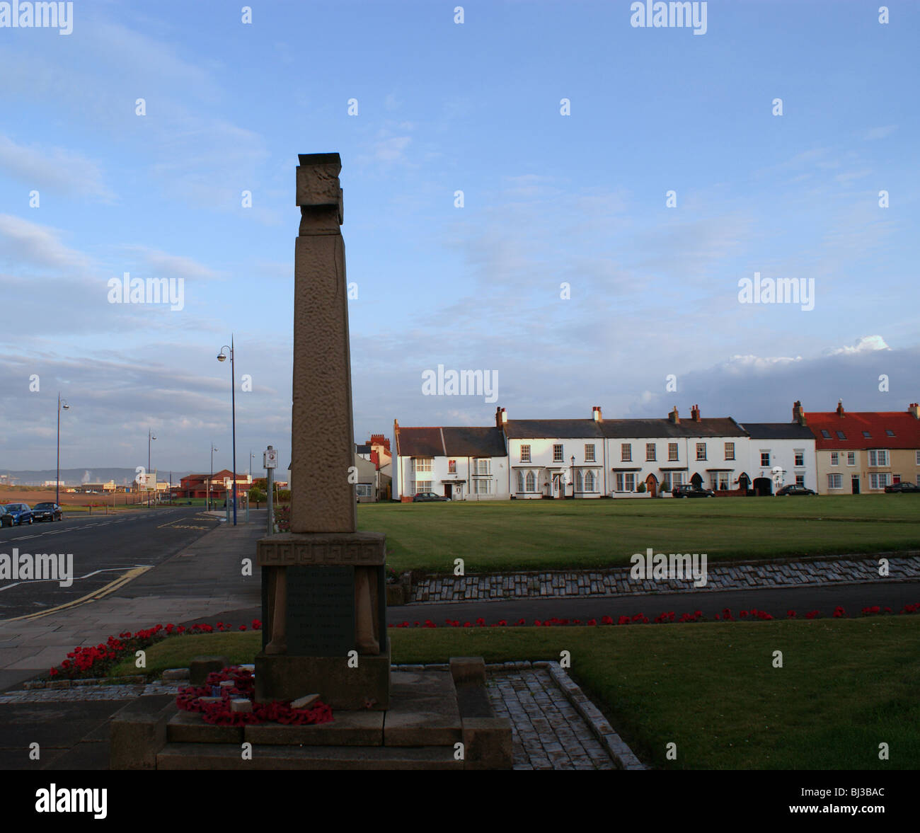 SEATON CAREW NEAR HARTLEPOOL WAR MEMORIAL AND VILLAGE GREEN WITH OLD