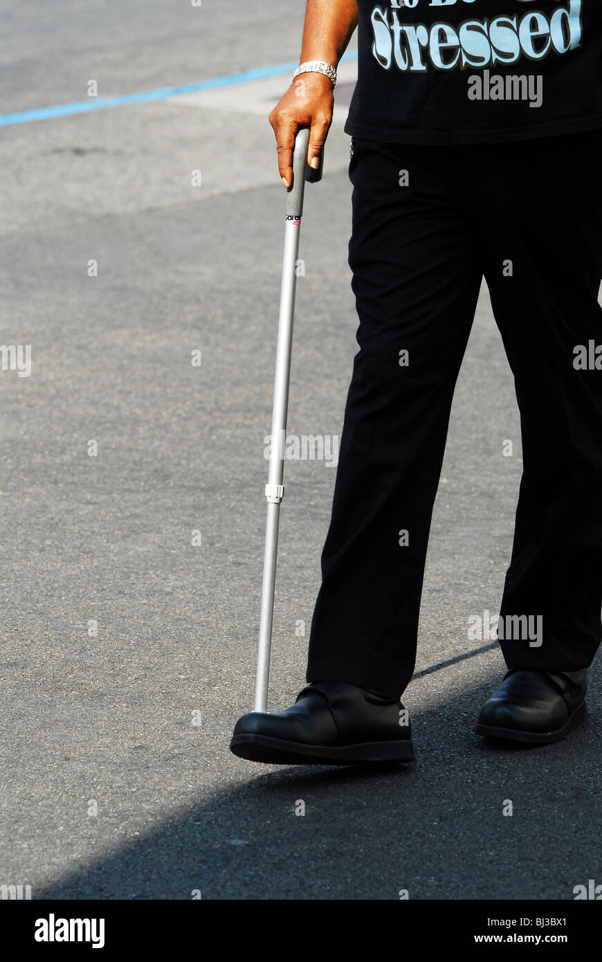 Blind person, walk, Streetlife in Hollywood Boulevard , Los Angeles USA
