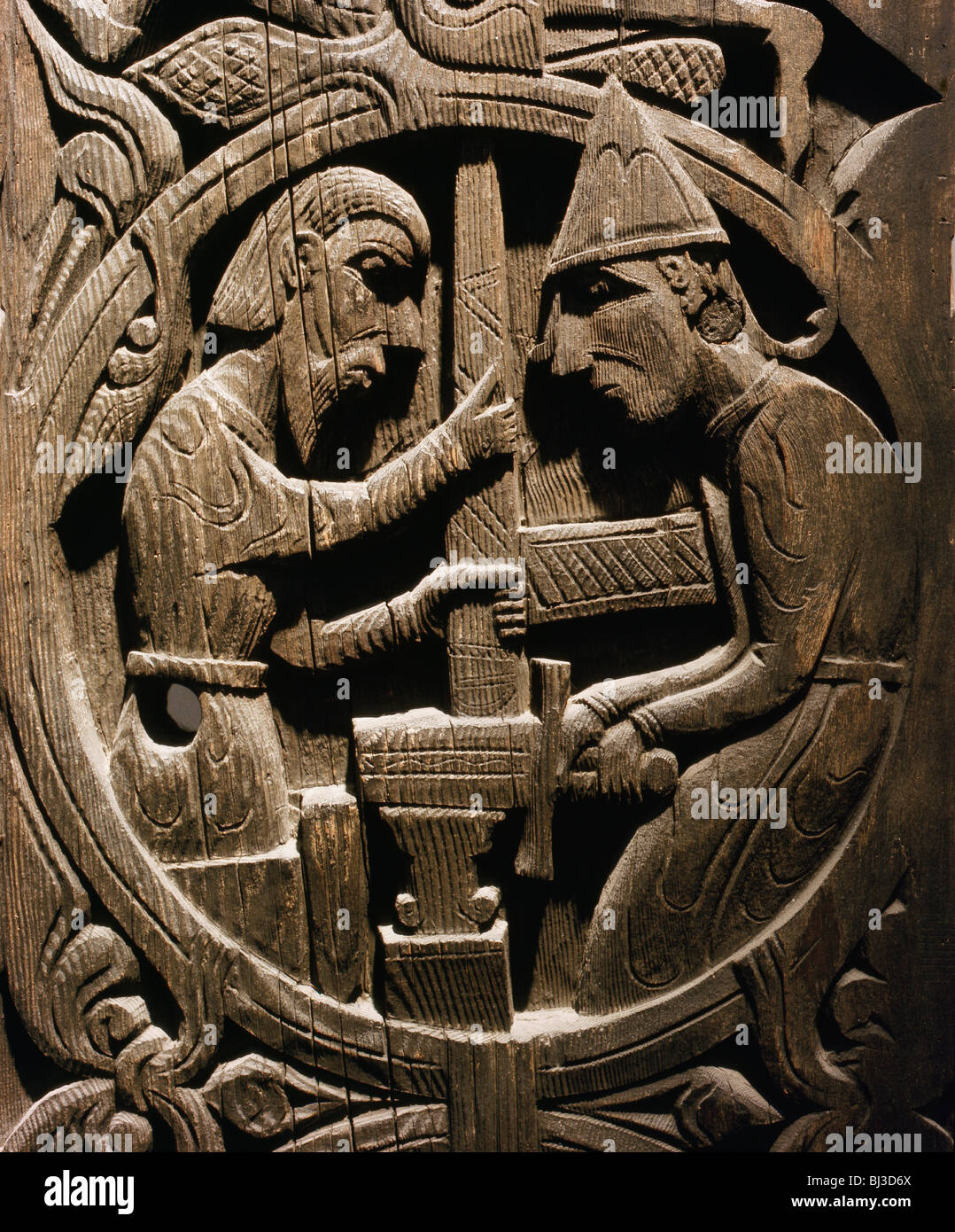 Wooden carving from Hylestad stave church Norway 12th 