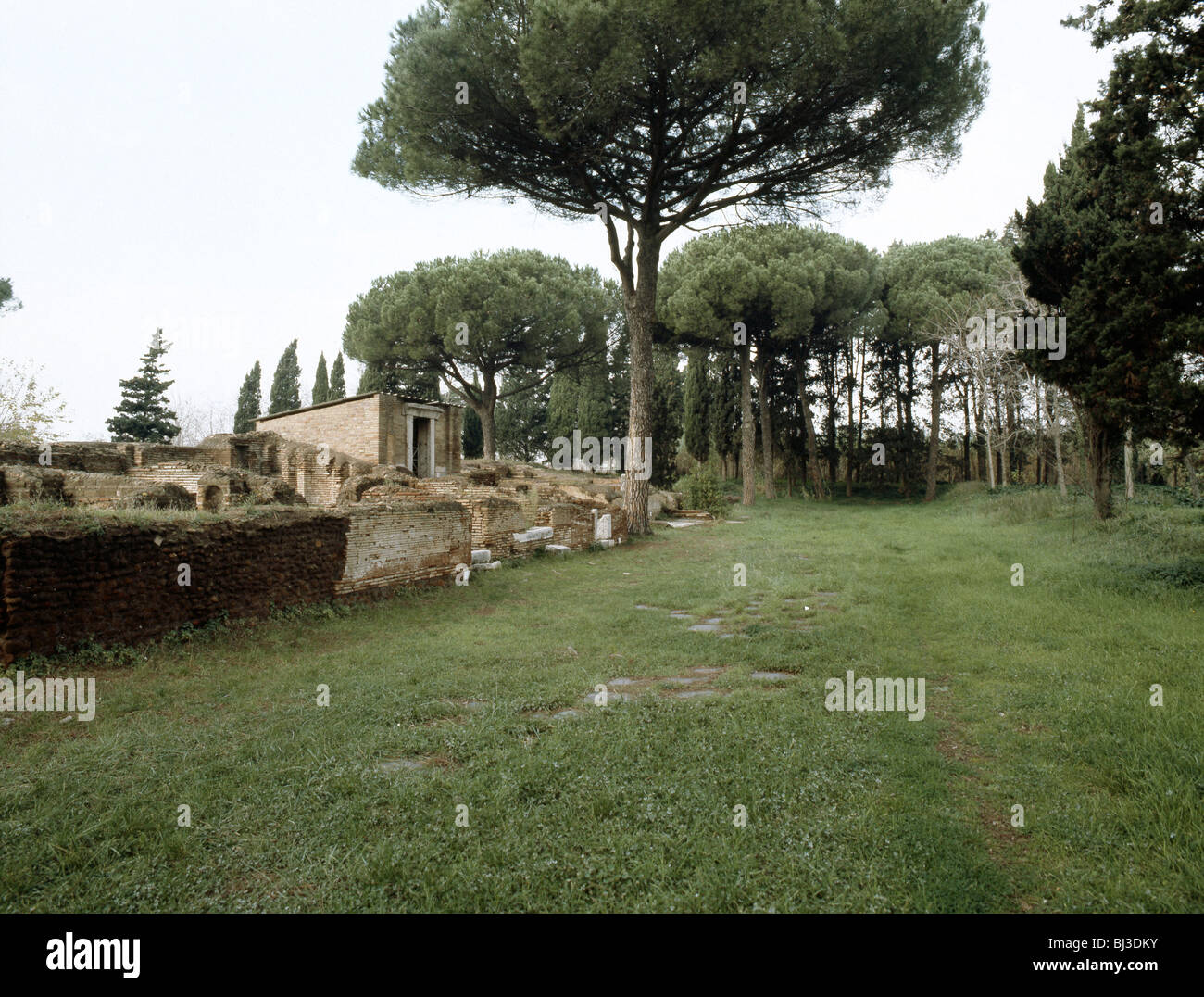 Roman tombs, Ostia, Italy. Artist: Werner Forman Stock Photo