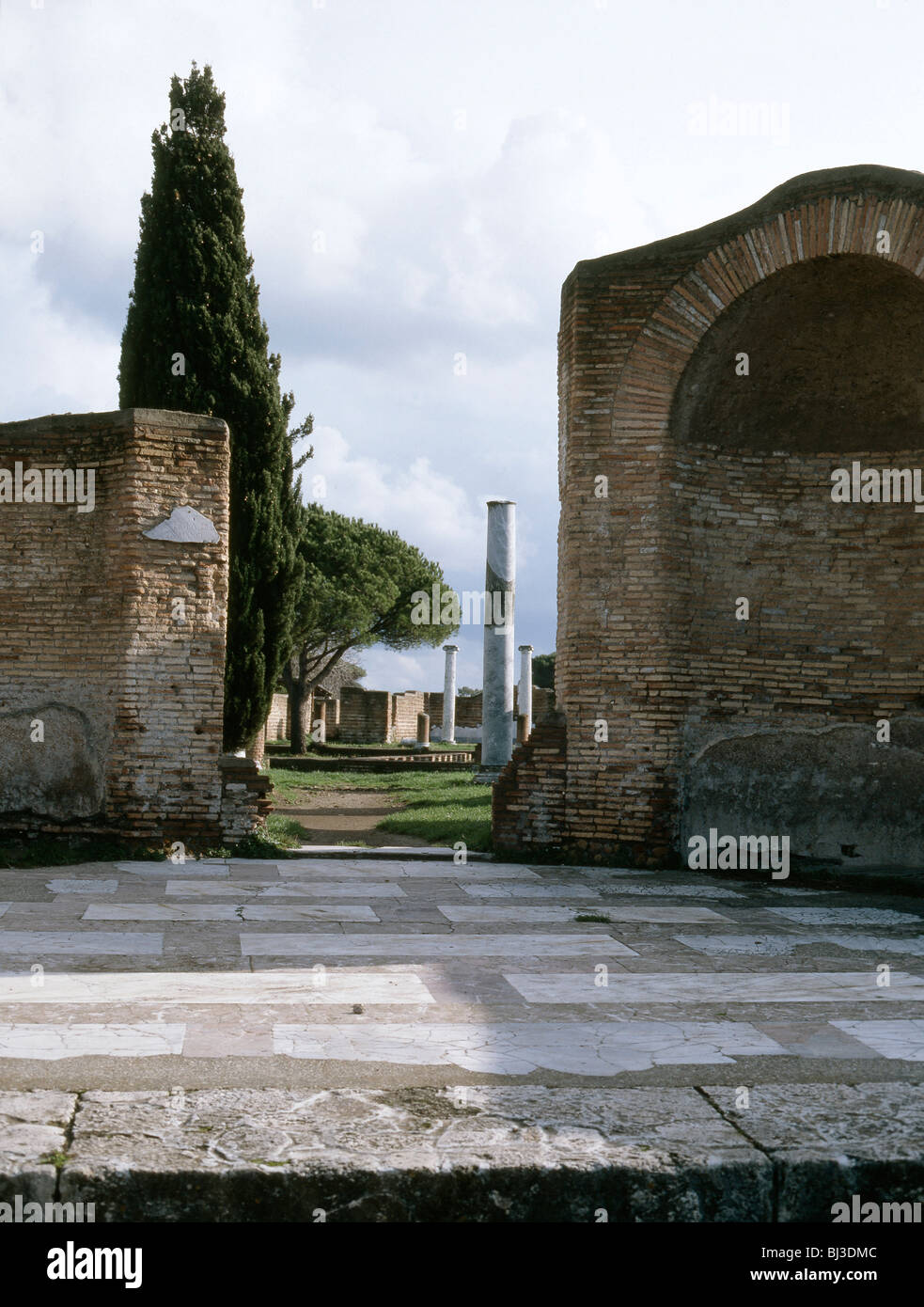 Street in the Roman city of Ostia, Italy. Artist: Werner Forman Stock Photo