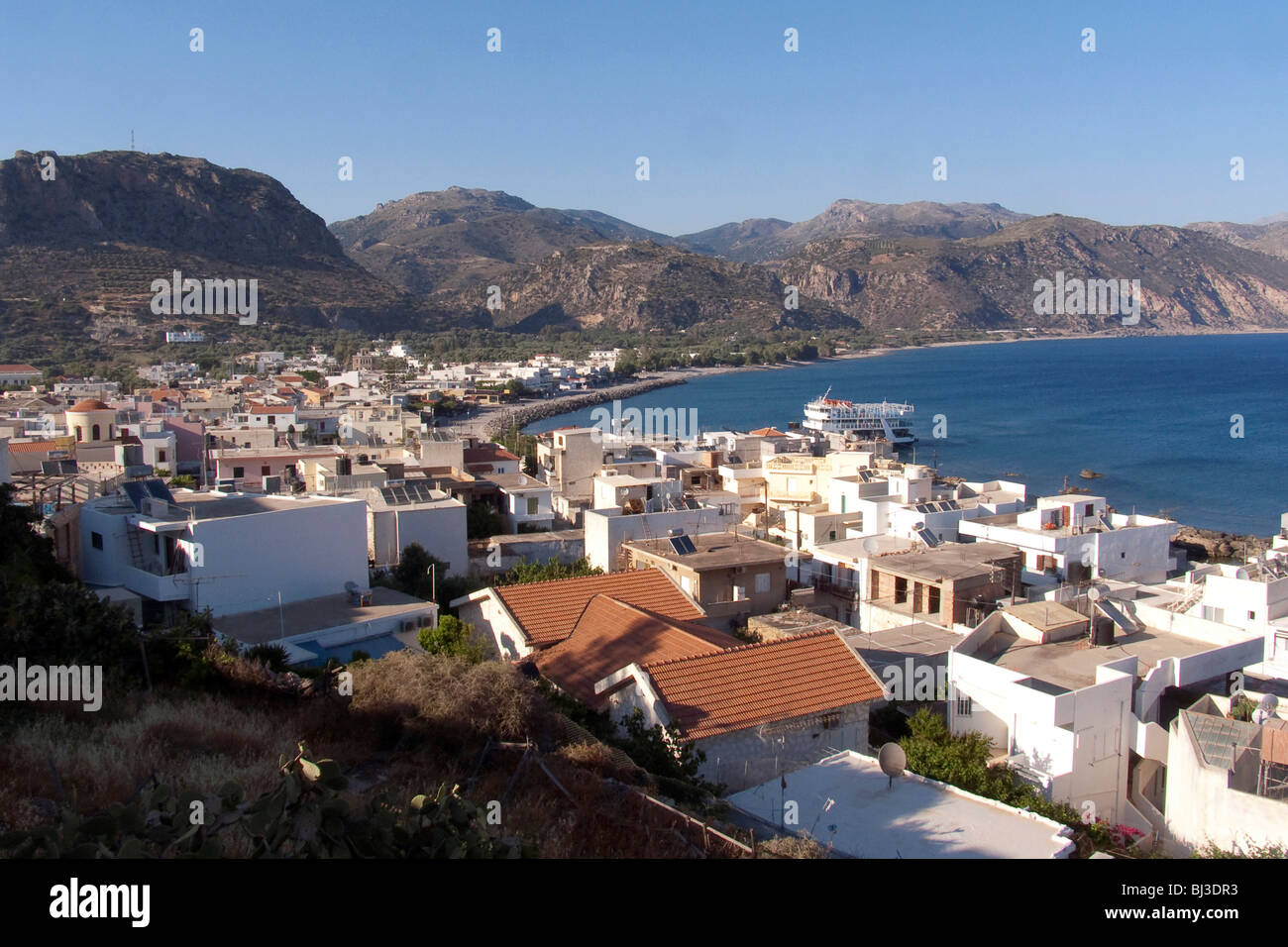 View of Paleochora, Crete, Greece, Europe Stock Photo