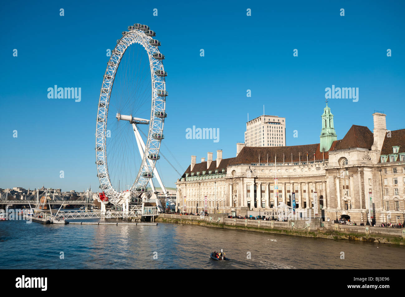 County hall london eye hi-res stock photography and images - Alamy