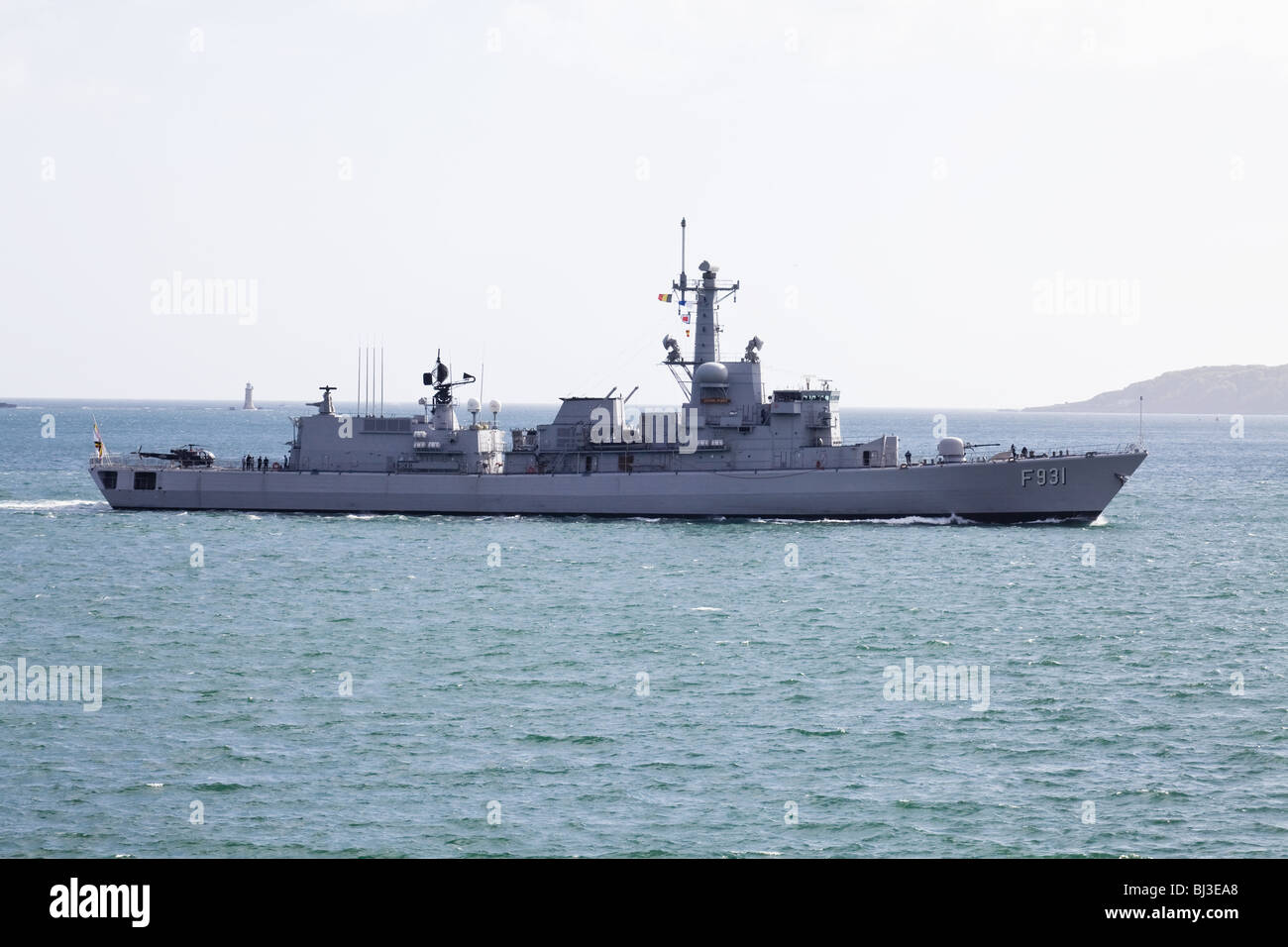 French Warship Frigate F931 Louise Marie in Plymouth Sound Stock Photo