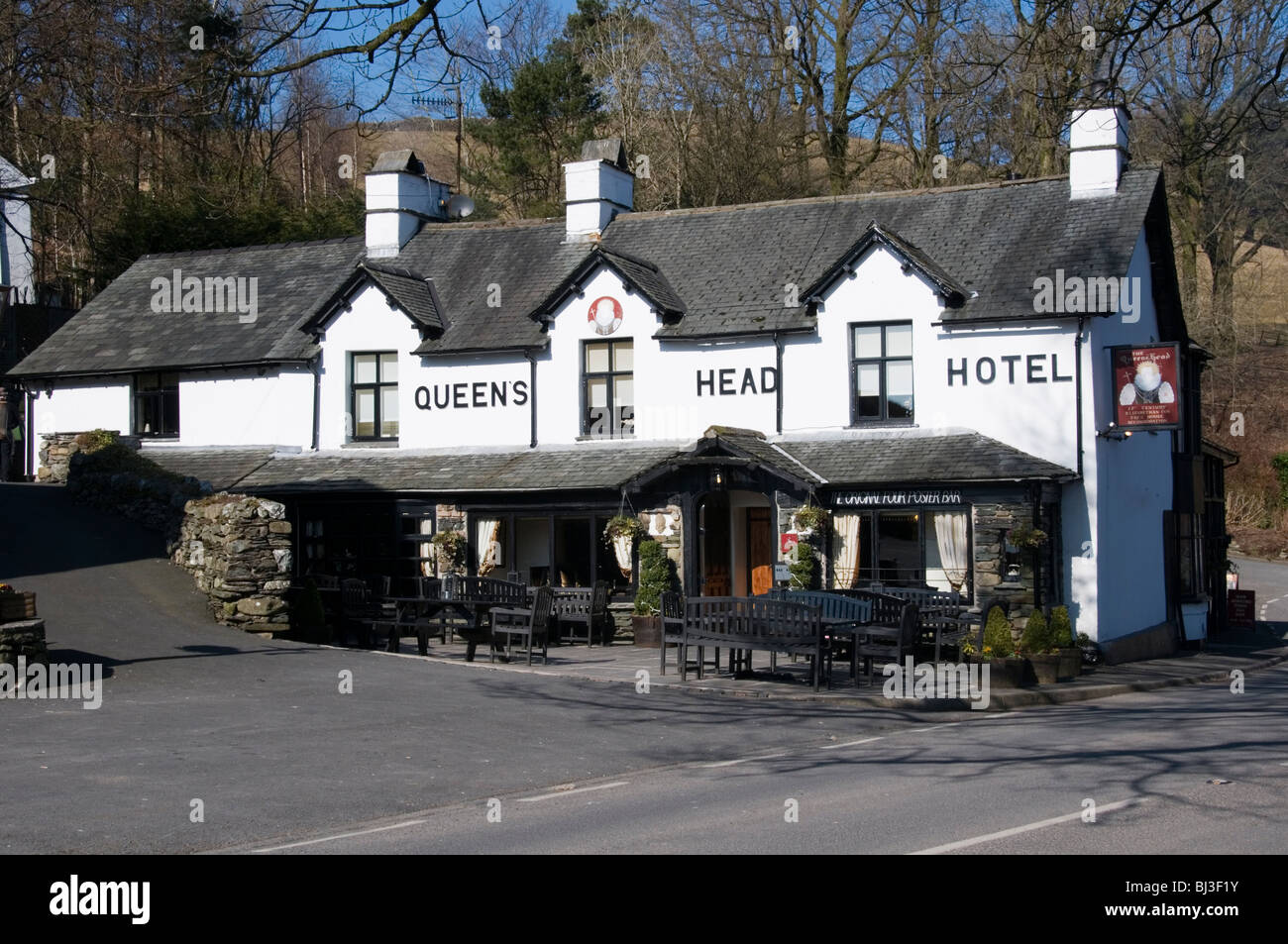 The Queen's Head pub at Troutbeck in the English Lake District Stock