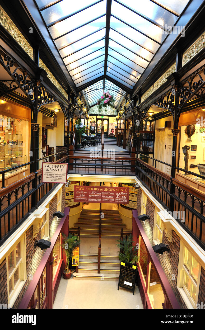 Westminster arcade victorian shops Harrogate North Yorkshire England Uk