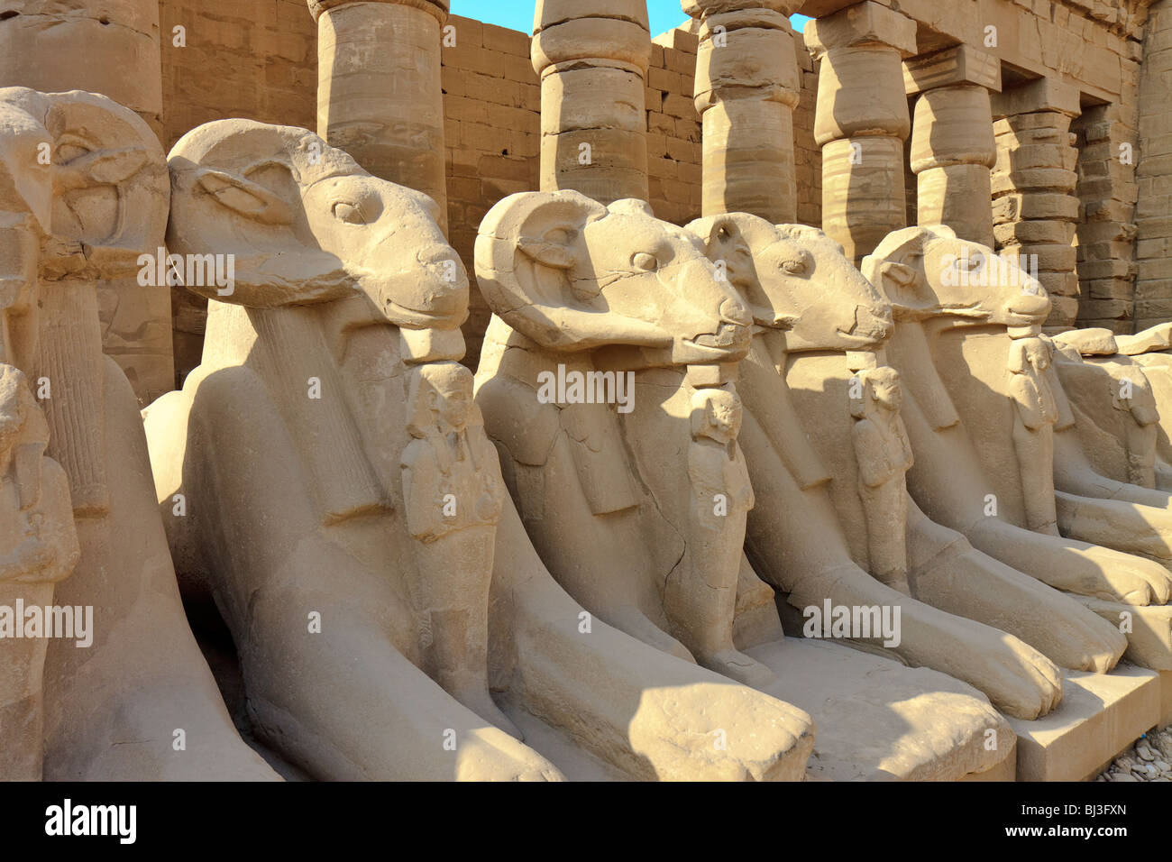 Egypt Karnak Avenue of Sphinxes Stock Photo