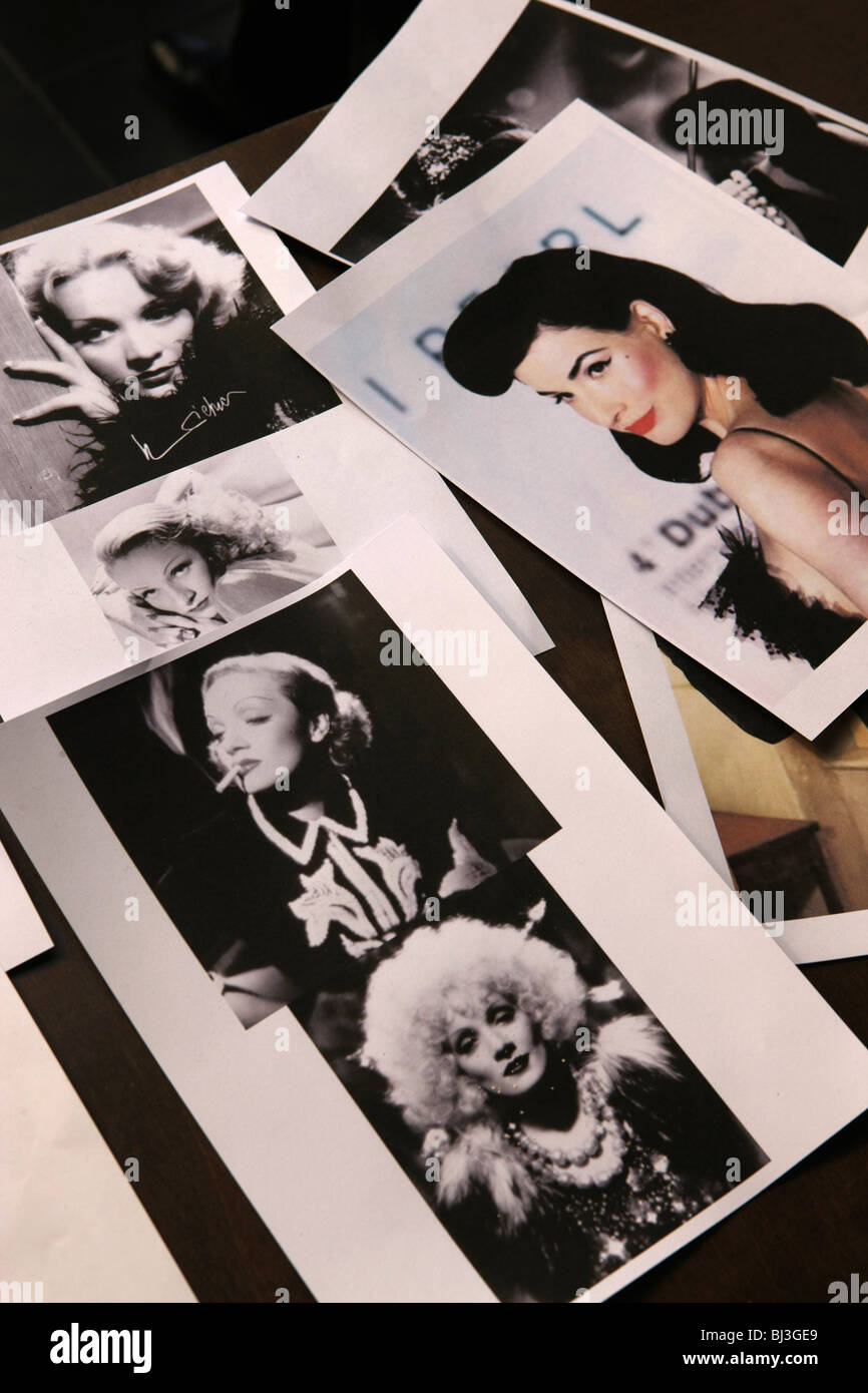 Polaroid photos, photocopies, celebrities, stars, Stock Photo