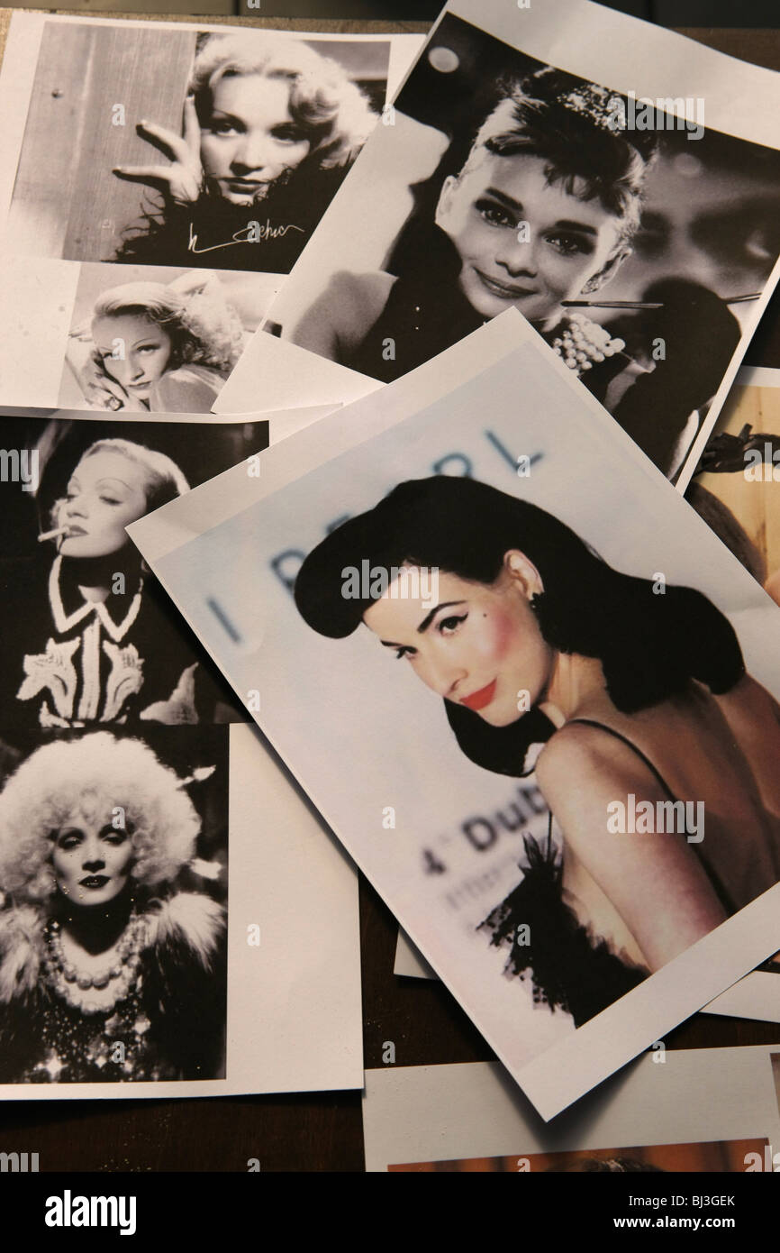 Polaroid photos, photocopies, celebrities, stars, Stock Photo