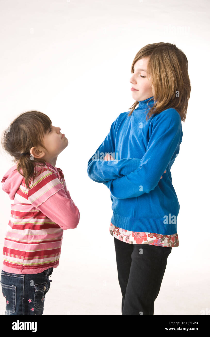 Two girls arguing Stock Photo