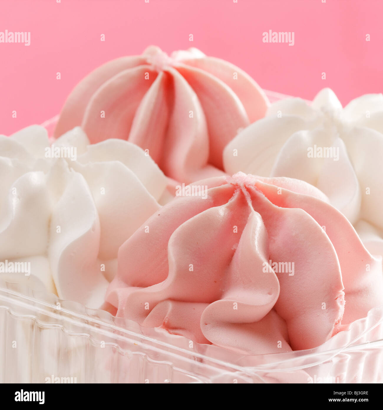 Strawberry and vanilla ice cream Stock Photo
