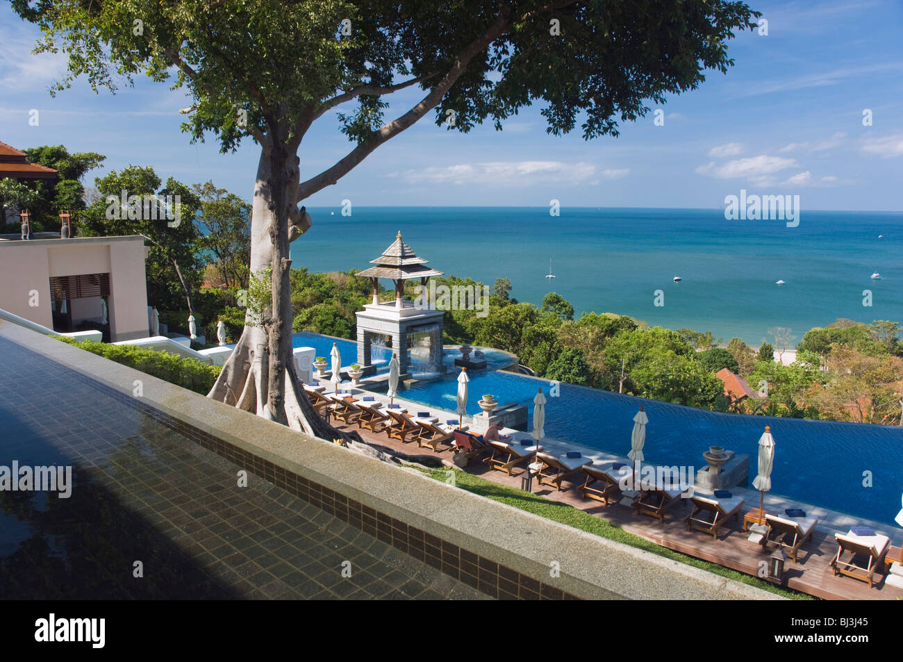 Pool, luxury hotel Pimalai Resort, Kantiang Beach, Ko Lanta or Koh Lanta island, Krabi, Thailand, Asia Stock Photo