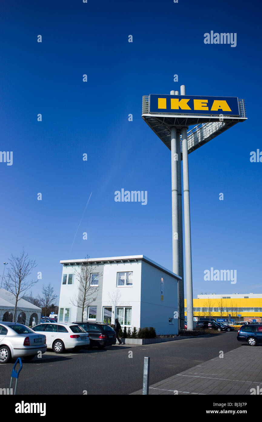 IKEA flat-pack houses, Boklok, BoKlok, literally 'live smart', presentation of discount prefab houses on the Ikea site in Hofhe Stock Photo