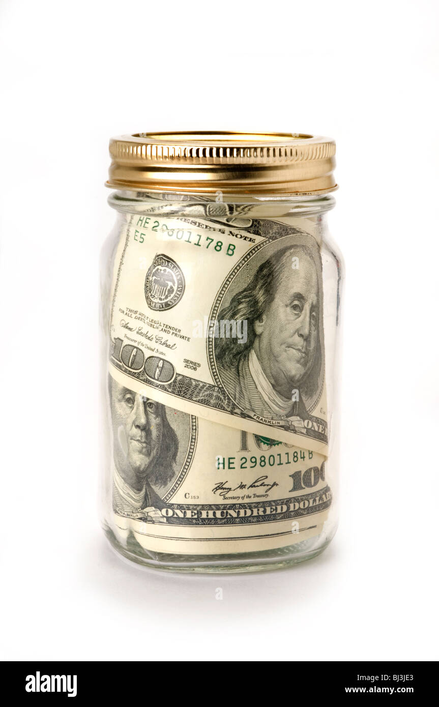 money in mason jar Stock Photo Alamy