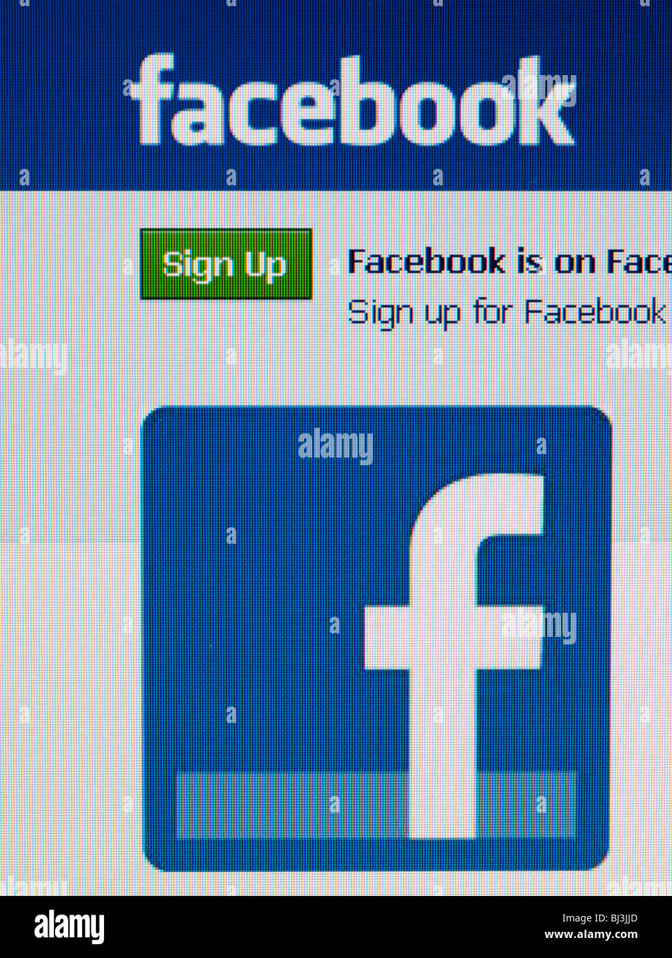 facebook social network internet website homepage close-up Stock Photo