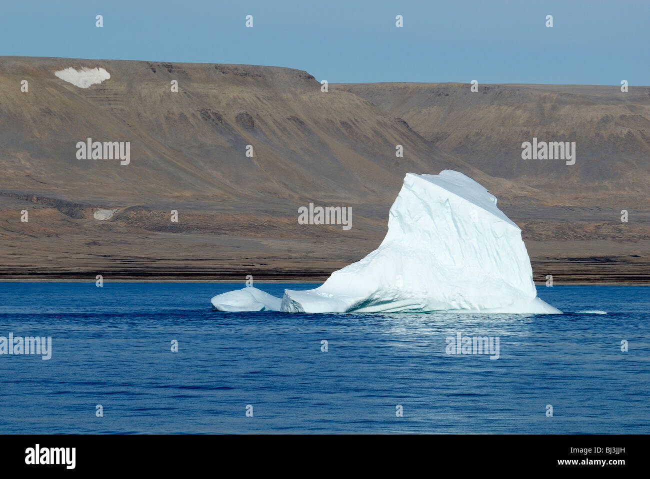 Iceberg near the shore of Devon Island, Northwest Passage, Nunavut, Canada, Arctic Stock Photo