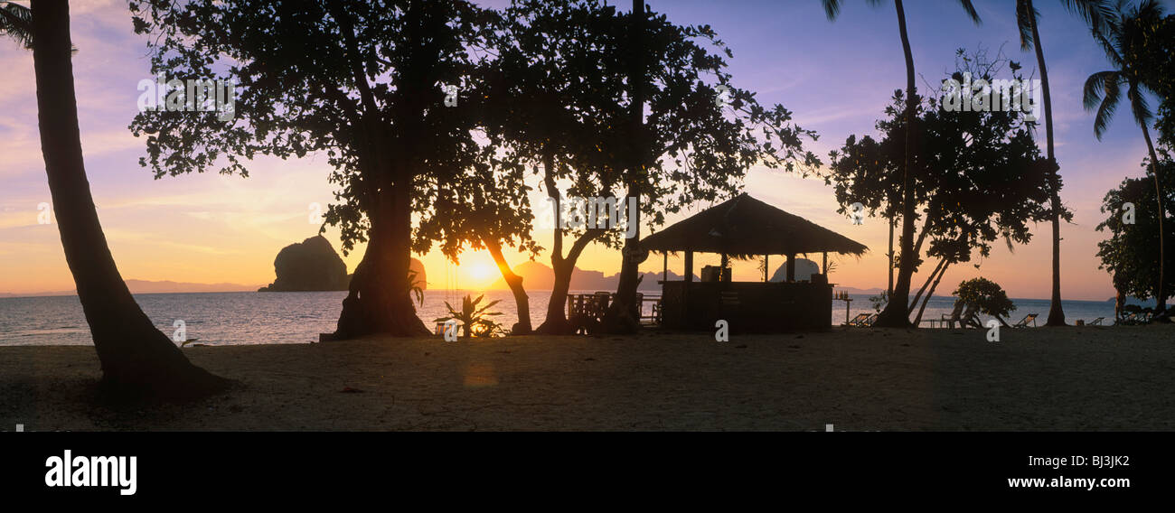 Sunrise on the beach, Ko Hai or Koh Ngai island, Trang, Thailand, Asia Stock Photo