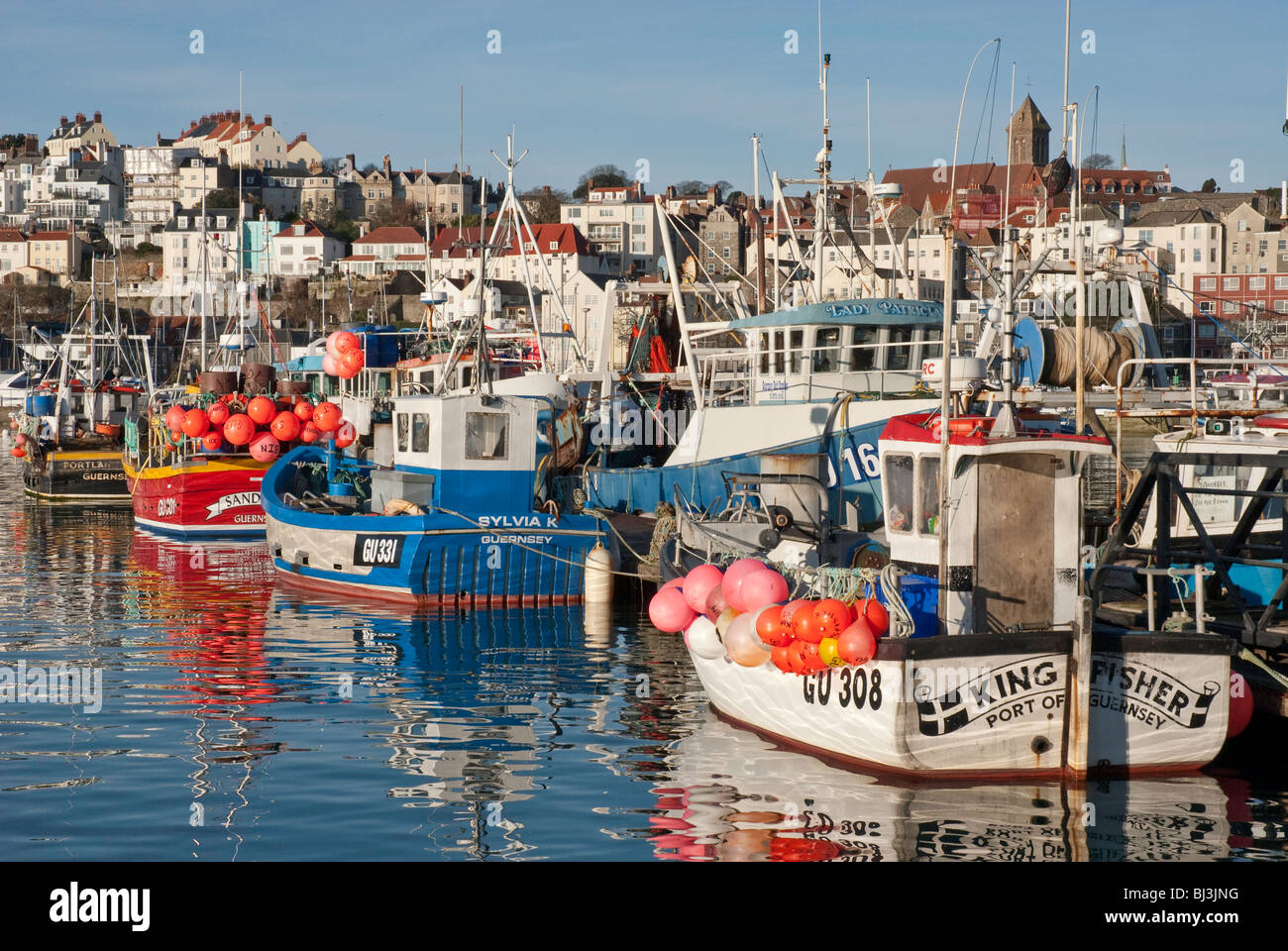 Fishing boats in St Peter Port harbour, Guernsey Stock Photo Alamy