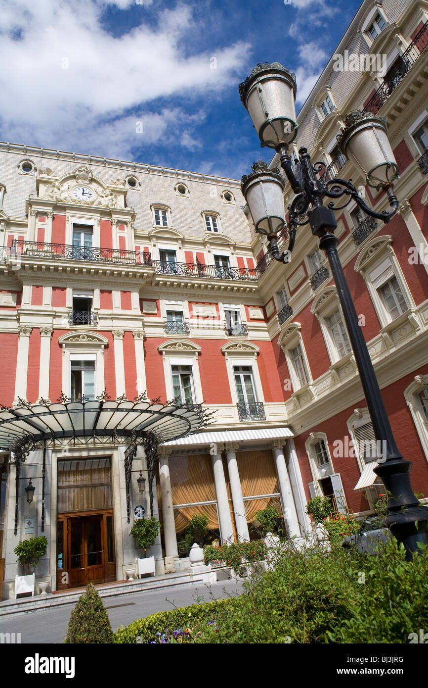 Entrance to the Hotel du Palais, the former summer palace in Biarritz Stock Photo