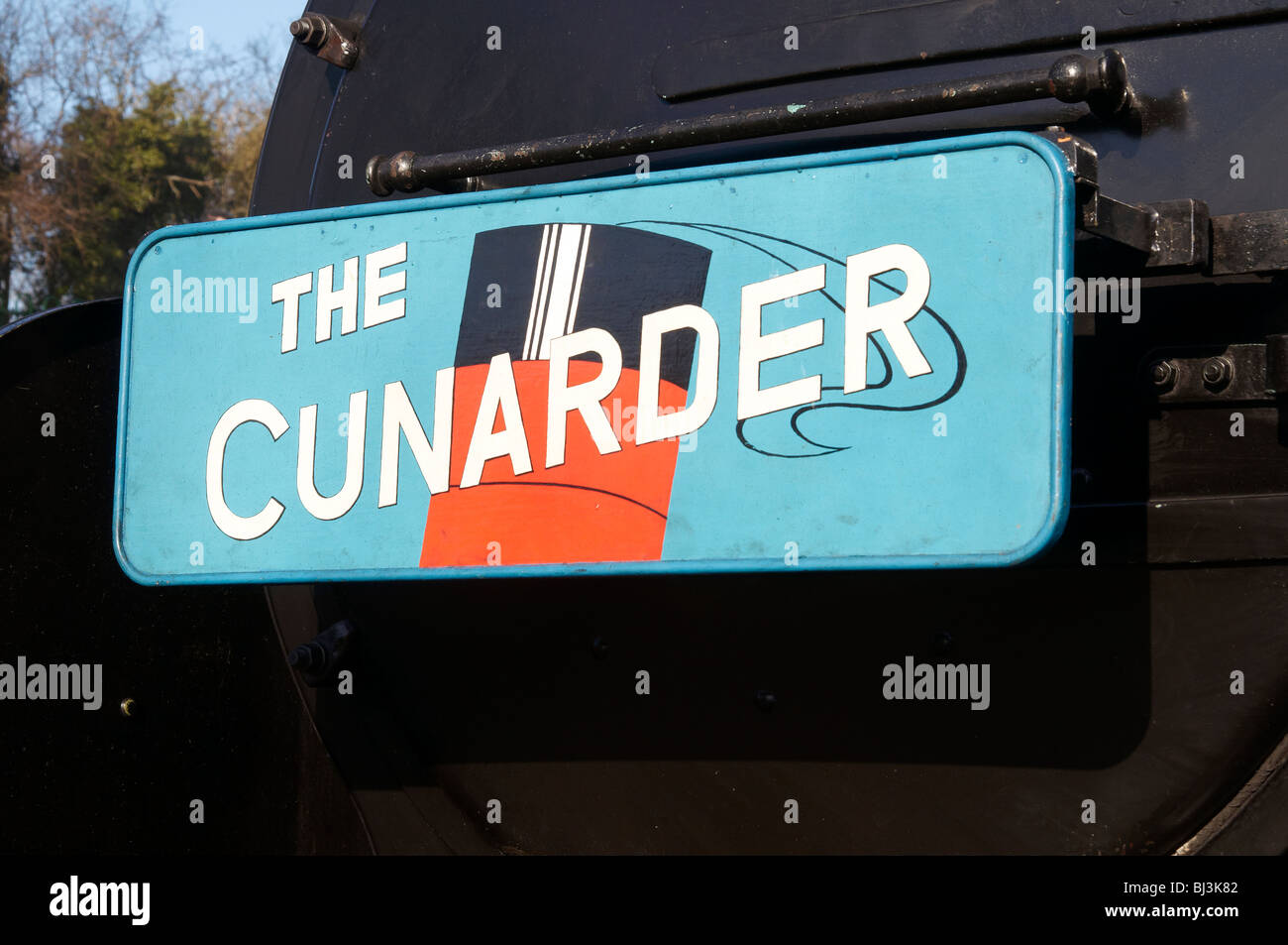 A train headboard from the 1950's "The Cunarder" a named train from