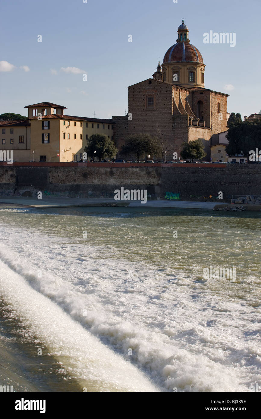 Italy, Tuscany, Florence, river Arno, church San Frediano inCastello Stock Photo