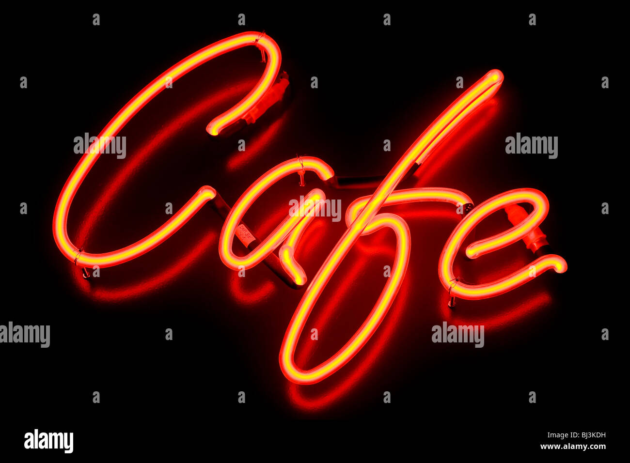 'Cafe', red neon sign Stock Photo