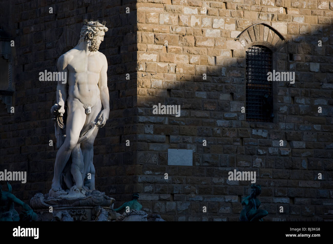 Italy, Tuscany, Florence, La Fontana del Nettuno, Piazza della Signoria Stock Photo