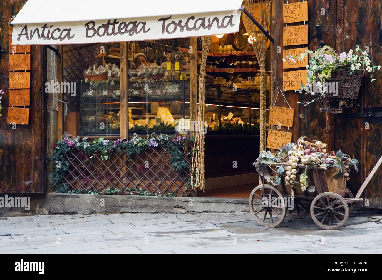 Delicatessen shop, Antica Bottega Tuscany, Arezzo, Tuscany, Italy, Europe Stock Photo