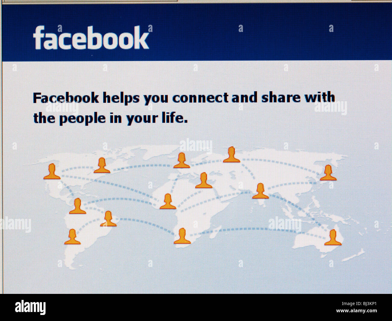 facebook social network internet website homepage close-up Stock Photo