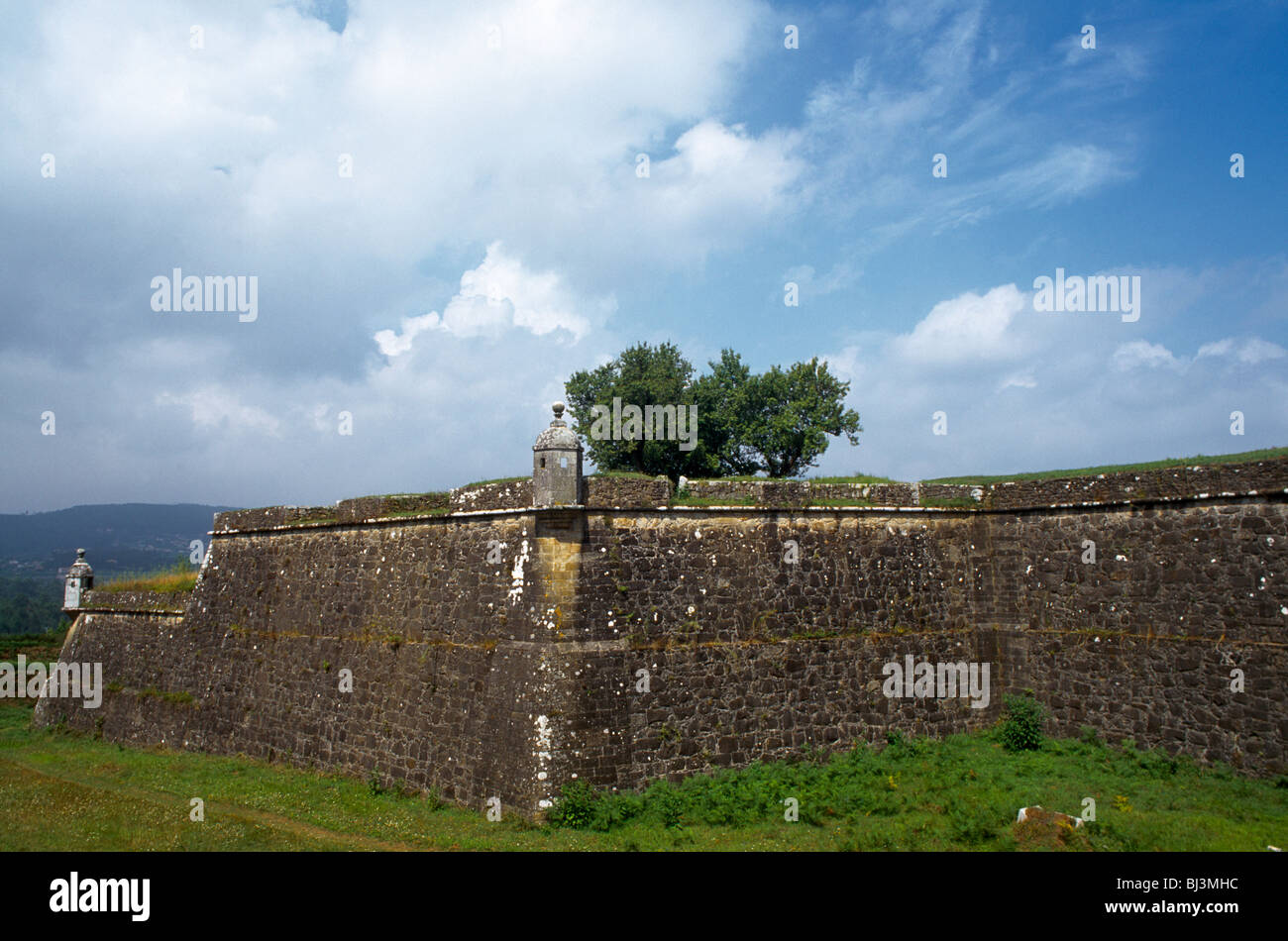 Valenca De Minho Portugal Old Fortress On Crossing Point From Portugal To Spain On The Pilgrim Route Camino De Santiago Stock Photo