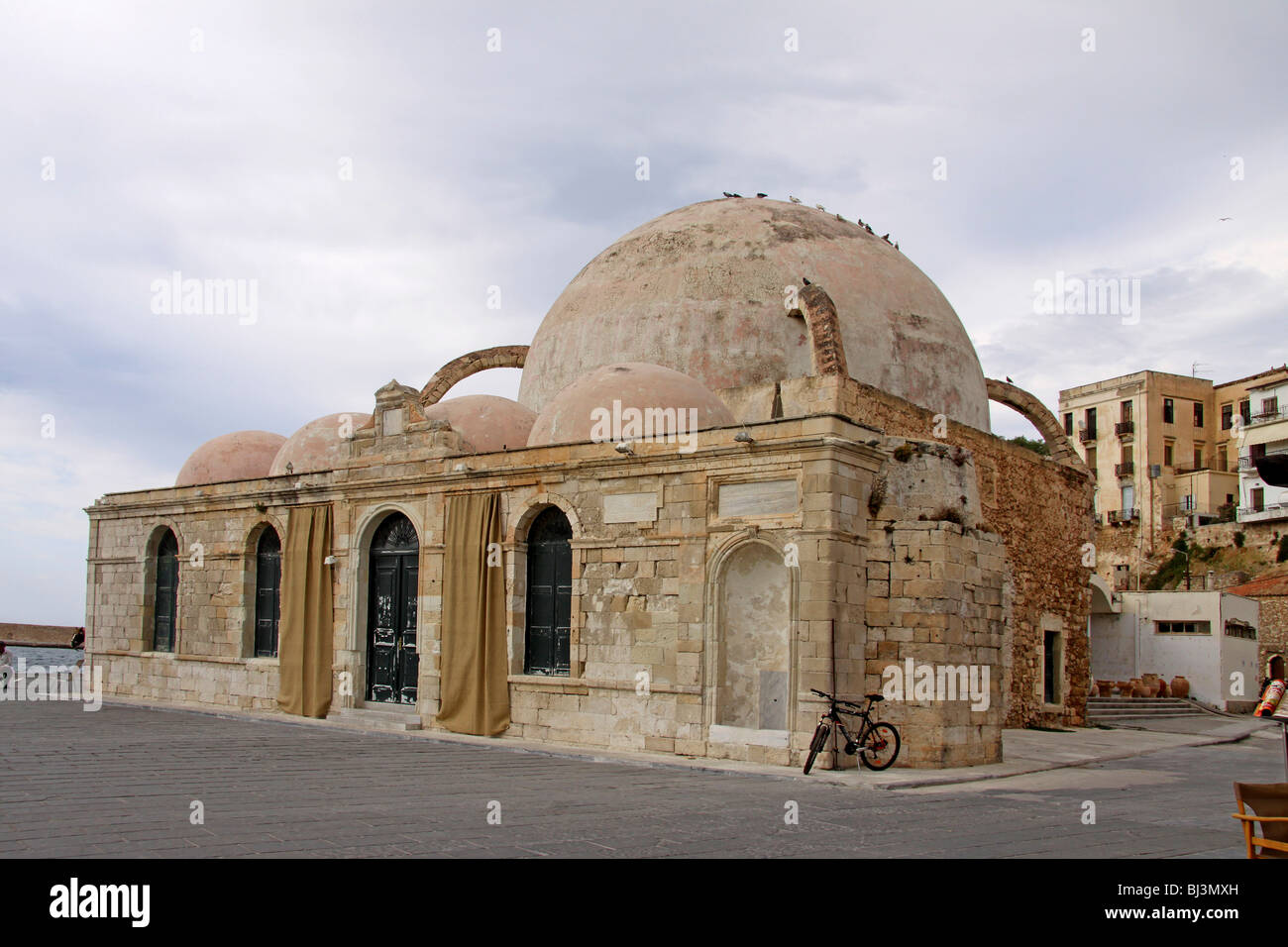 Janissaries mosque or Kioutsouk Hassan Tzamissi mosque, Chania, Crete, Greece, Europe Stock Photo