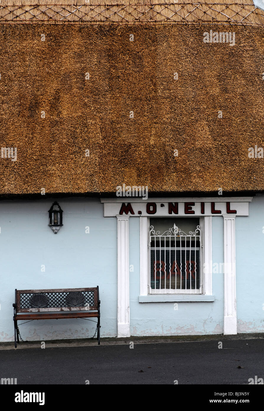 Exterior of M O'Neill's thatched pub boher county tipperary ireland Stock Photo