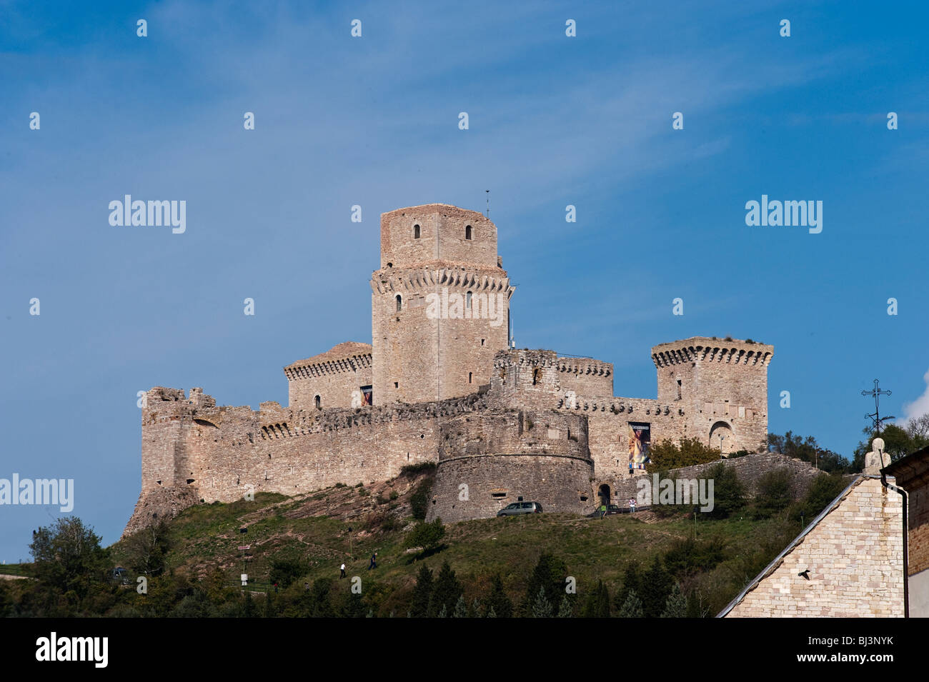 Rocca Maggiore castle, Assisi, Umbria, Italy, Europe Stock Photo