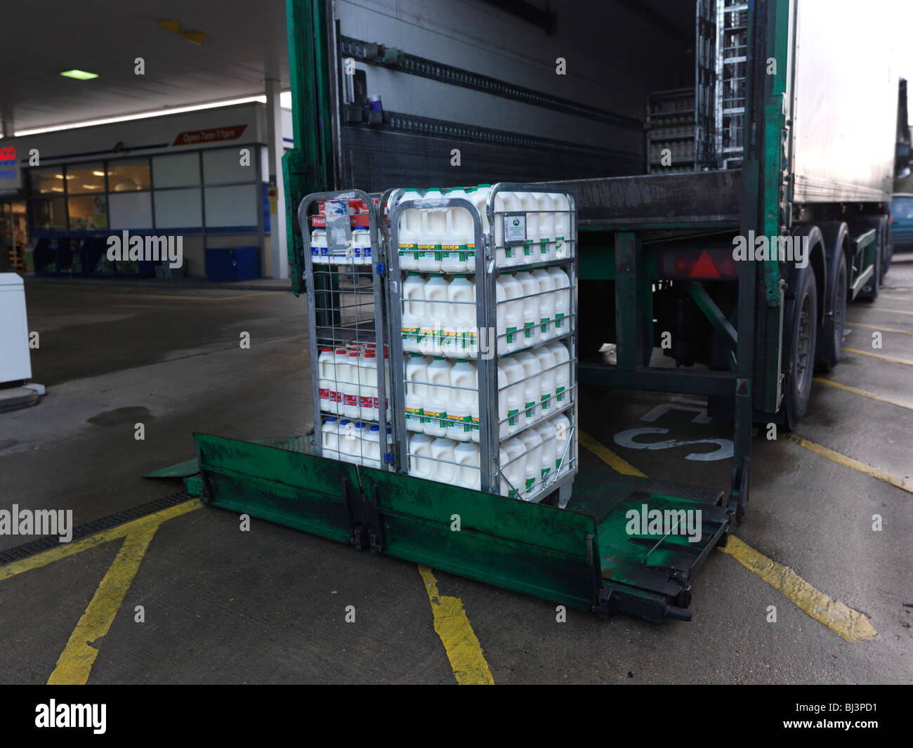 Milk Delivery to a Supermarket Stock Photo Alamy
