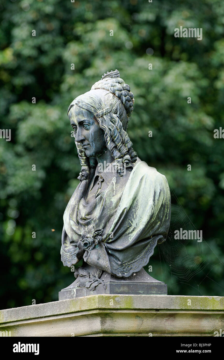 Memorial to Annette von Droste-Huelshoff, 1797-1848, Huelshoff castle, Havixbeck, North Rhine-Westphalia, Germany, Europe Stock Photo