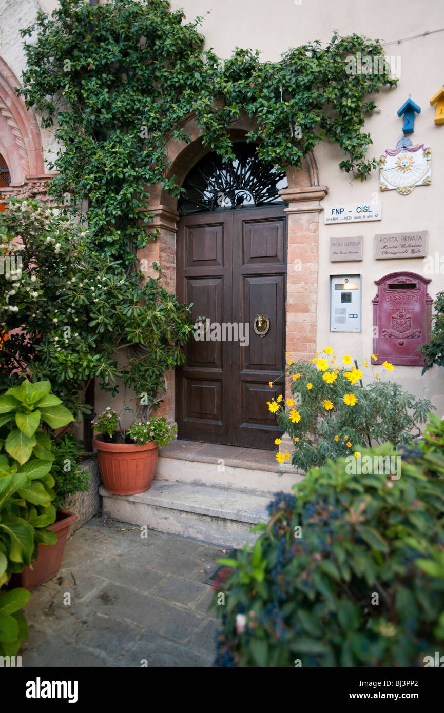 Doorway, Montefalco, Umbria, Italy, Europe Stock Photo
