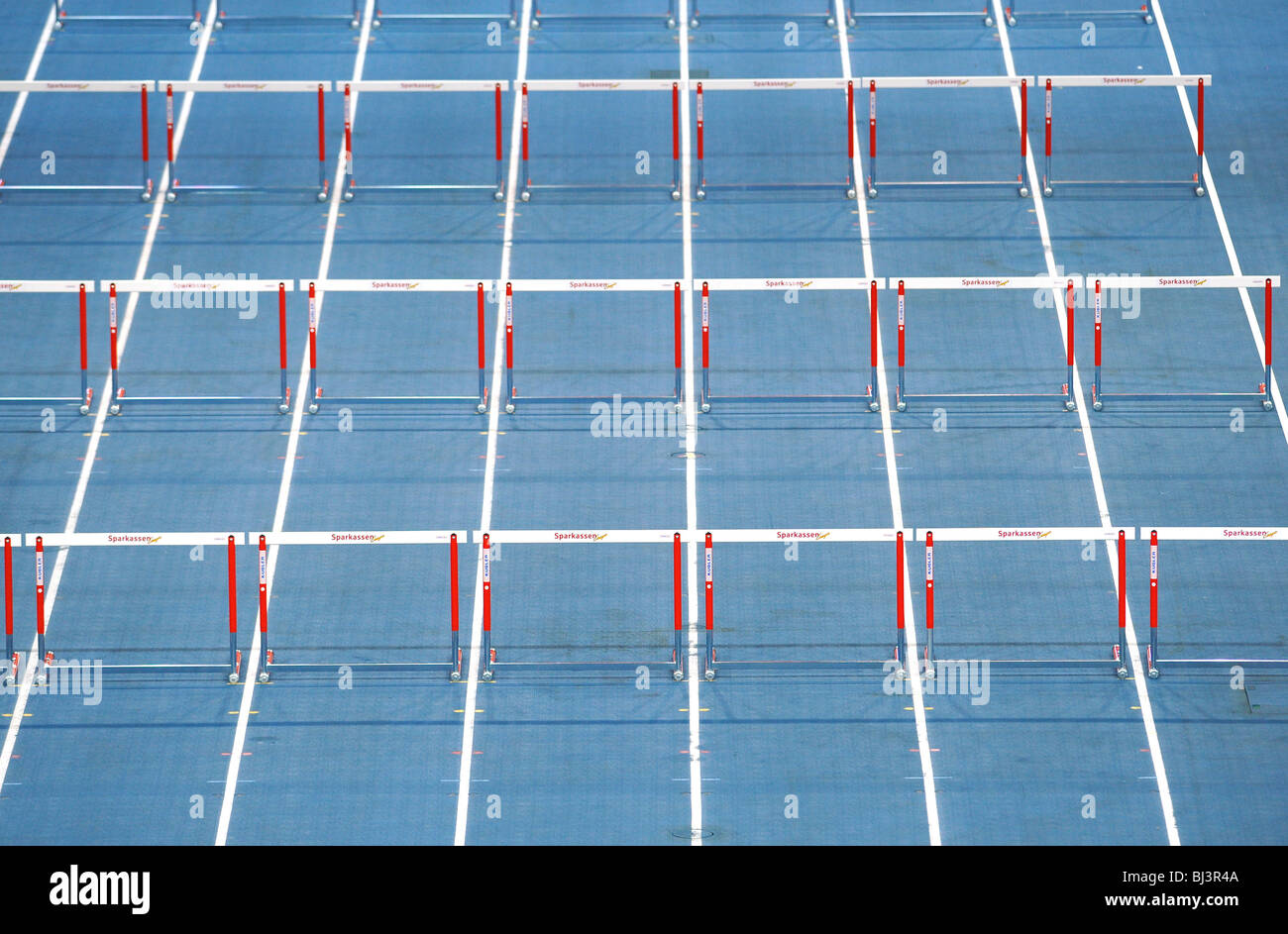 Hurdles, SparkassenCup 2010 tournament, HannsMartinSchleyerHalle sports hall, Stuttgart