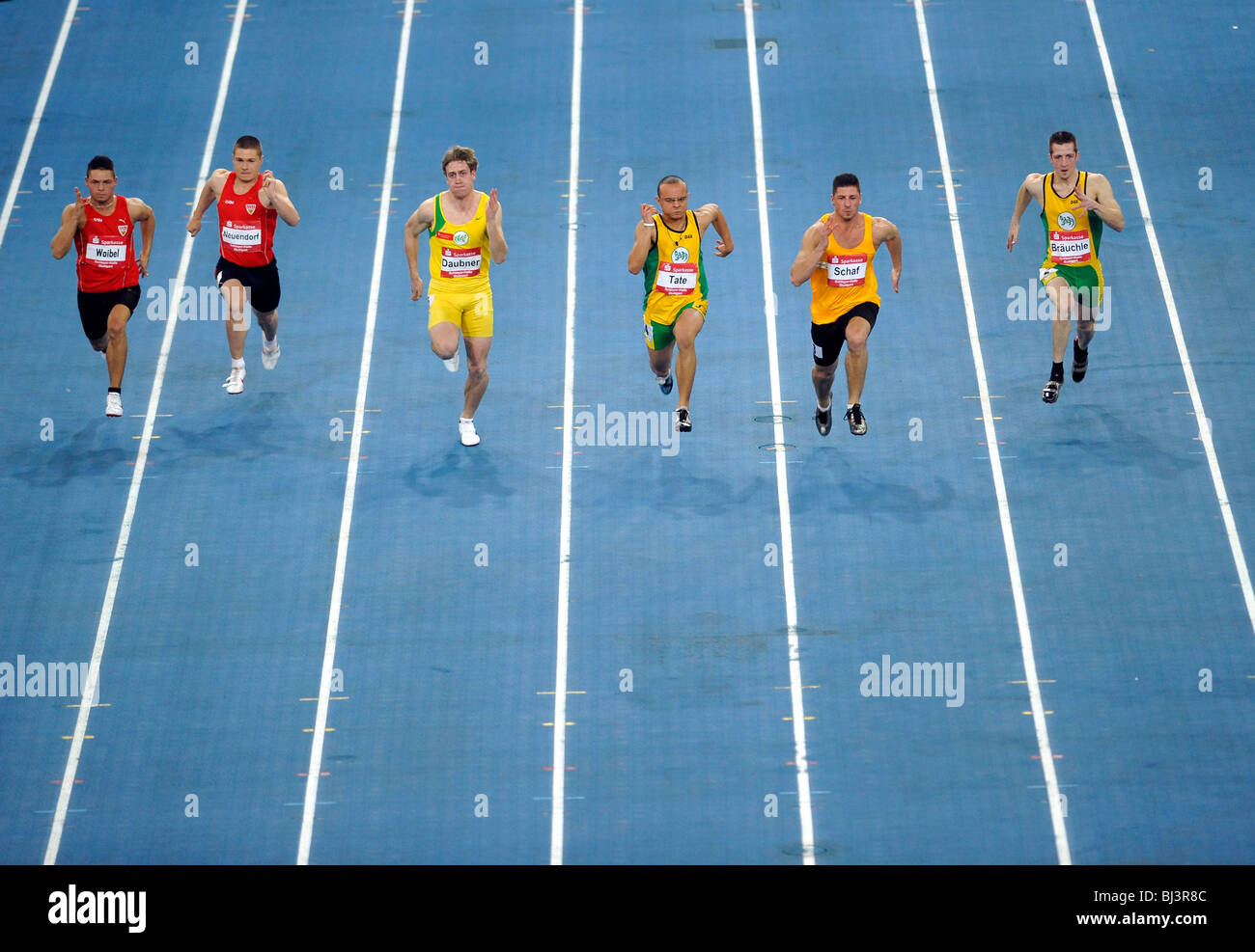 Men's sprint, left to right: David Waibel, GER, Klaus NEUENDORF, GER, Berthold DAUBNER, GER, John-Terry TATE, GER, Alexander SC Stock Photo