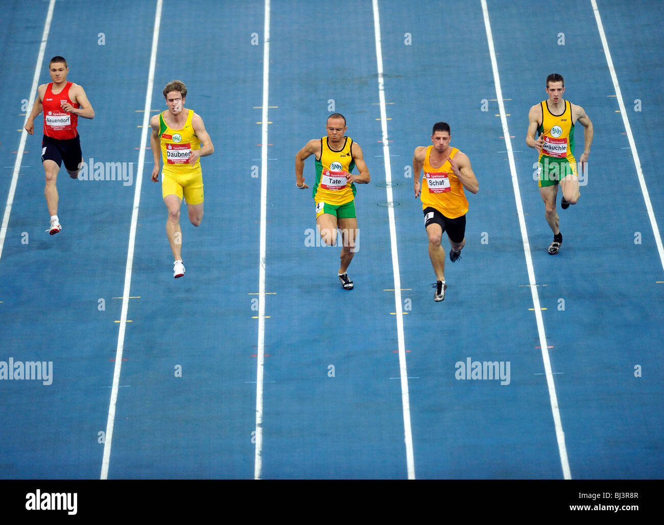 Men's sprint, left to right: Klaus NEUENDORF, GER, Berthold DAUBNER, GER, John-Terry TATE, GER, Alexander SCHAF, GER, Simon Bra Stock Photo