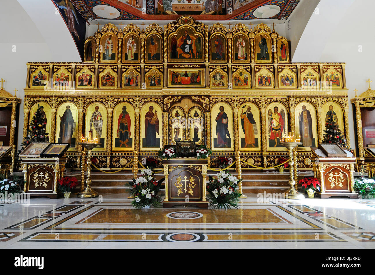 Icons, Russian-Orthodox church, Altea, Costa Blanca, Alicante province, Spain, Europe Stock Photo