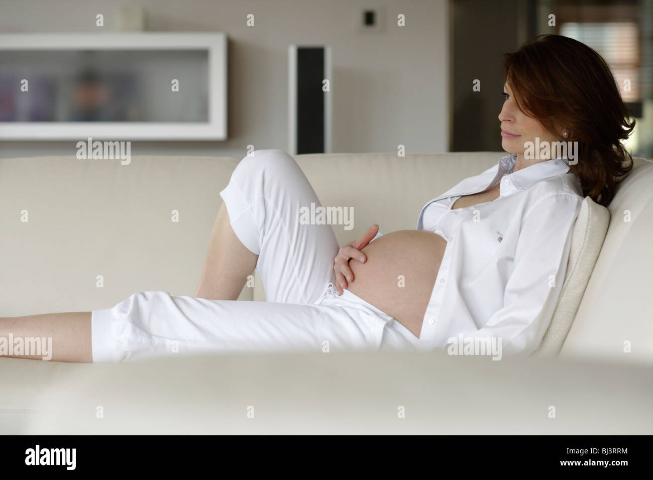 8 months pregnant hi-res stock photography and images - Alamy