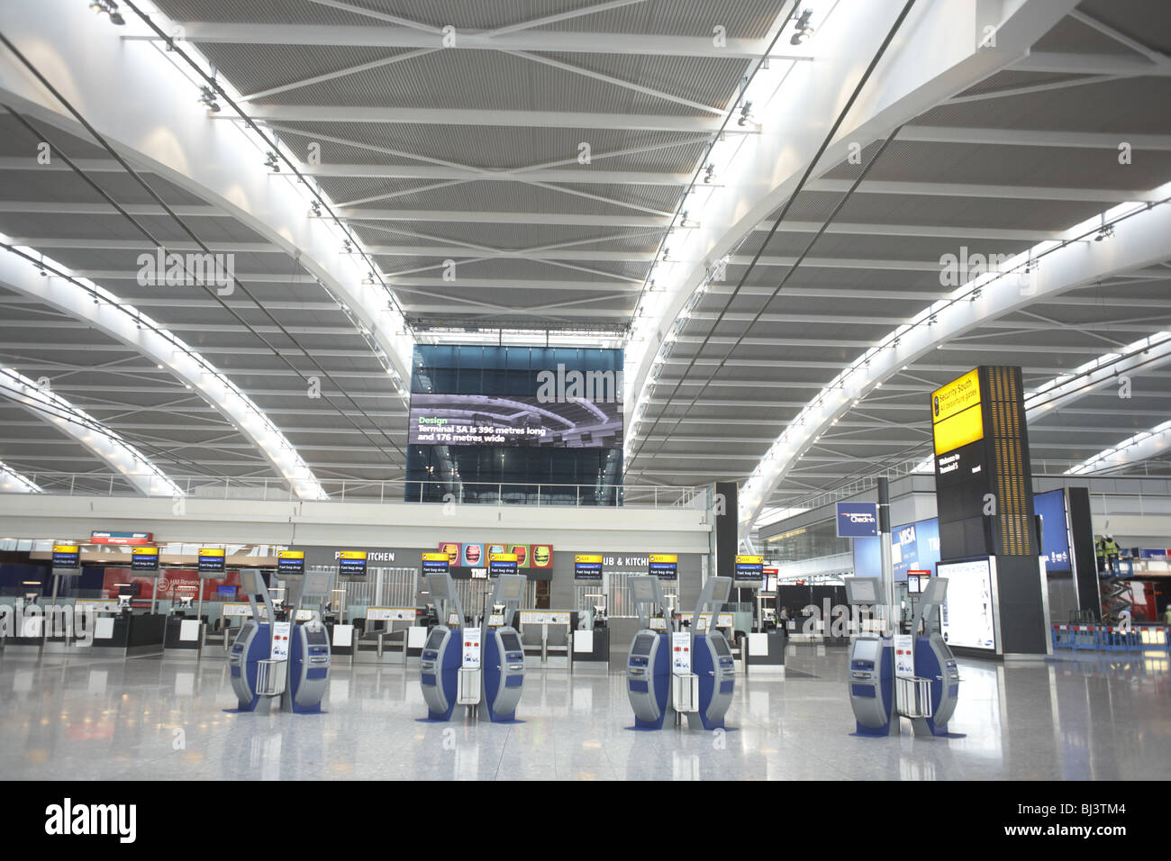 Heathrow Airport's terminal interior before official opening. Stock Photo