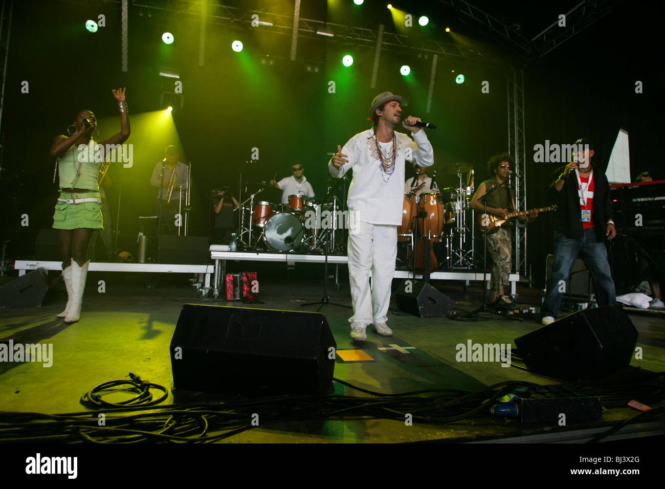 Spanish-French band Sergent Garcia live at Heitere Open Air in Zofingen, Aargau, Switzerland Stock Photo