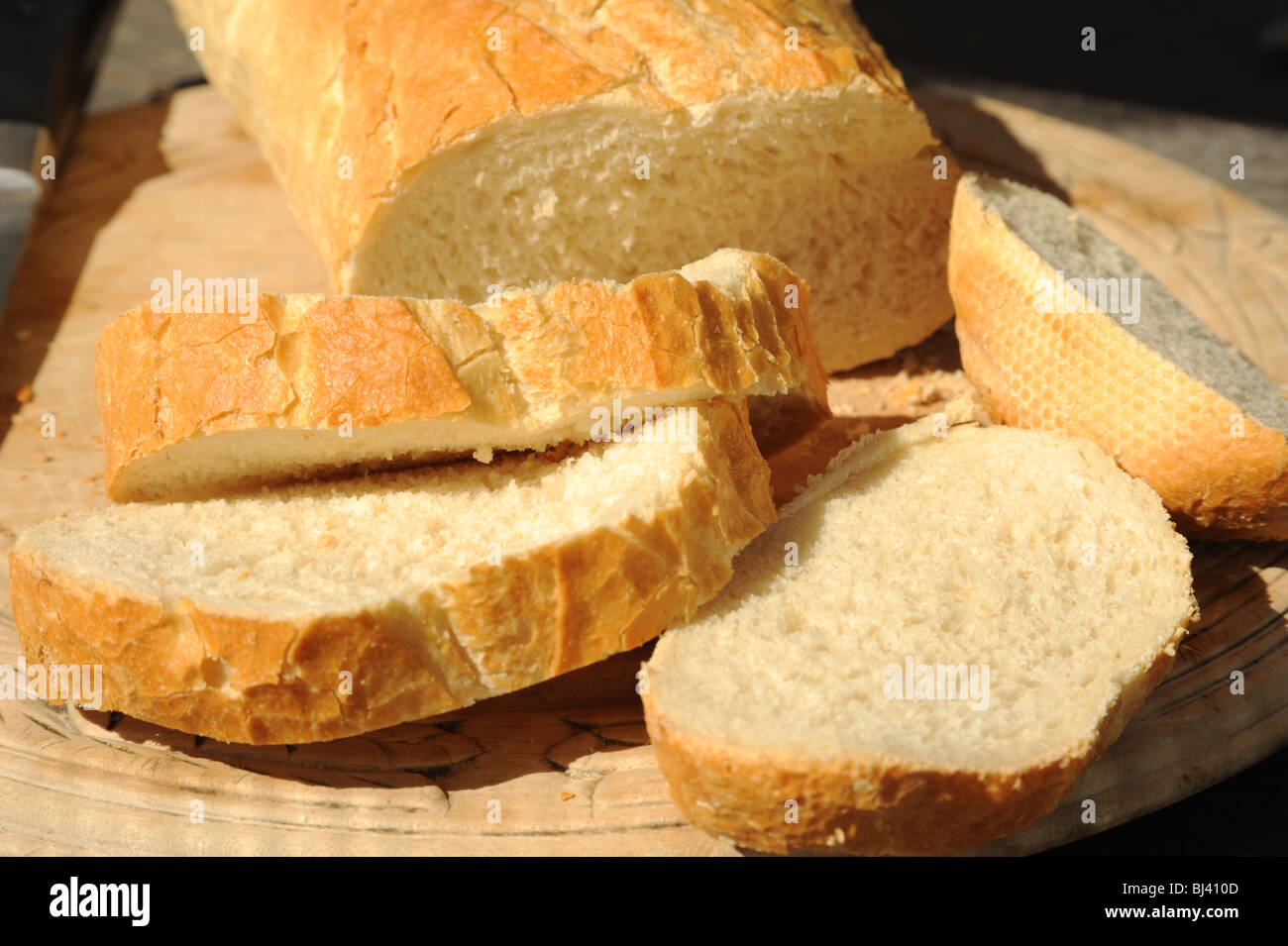 Freshly cut Bread Stock Photo