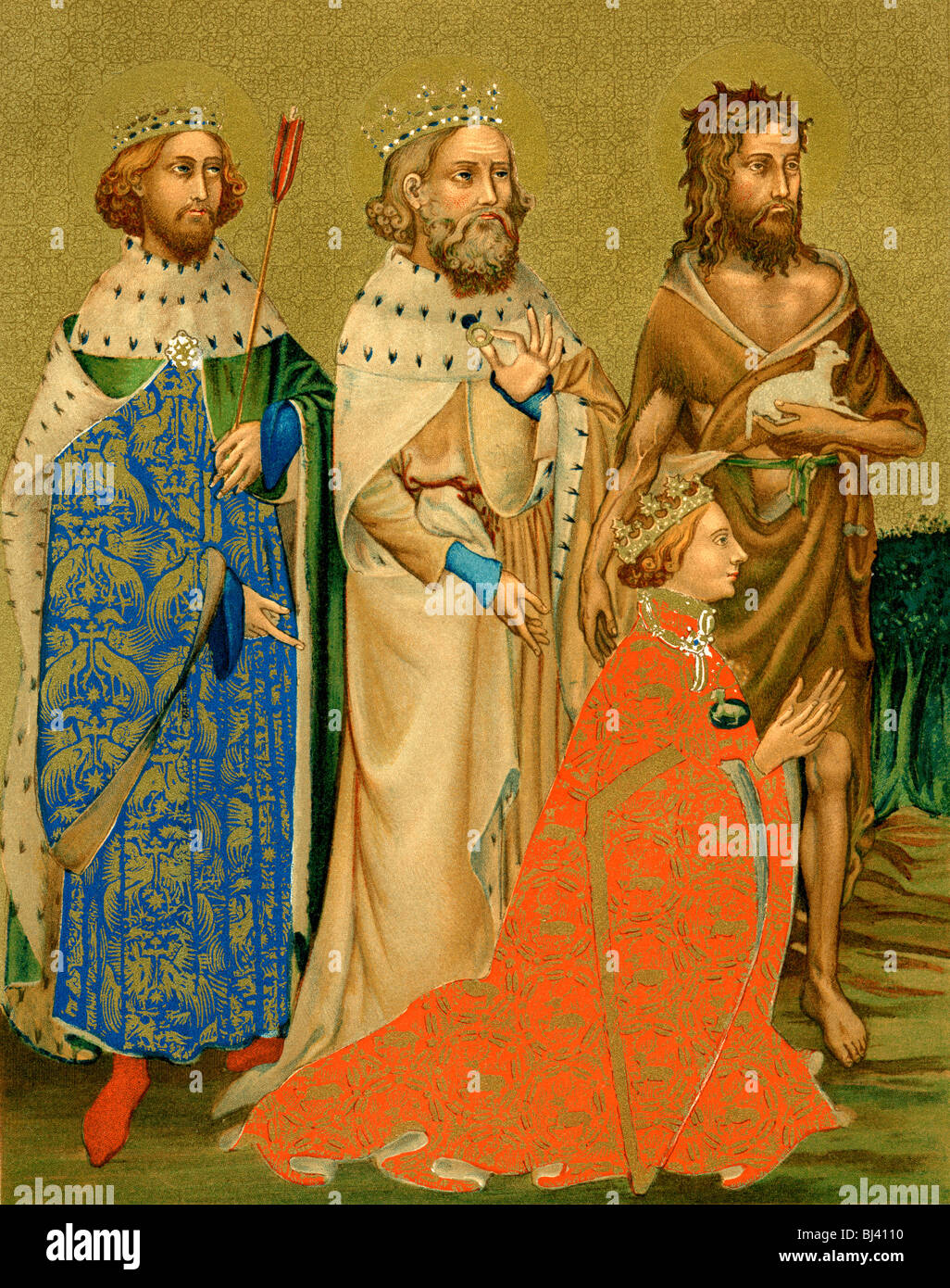 Richard II and his patron saints.  Richard II, 1367 to 1400.  King of England. Stock Photo