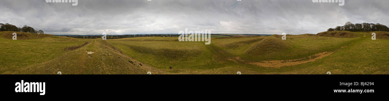 360 Panorama of Badbury Rings Iron Age Hill fort in Dorset, UK Stock ...