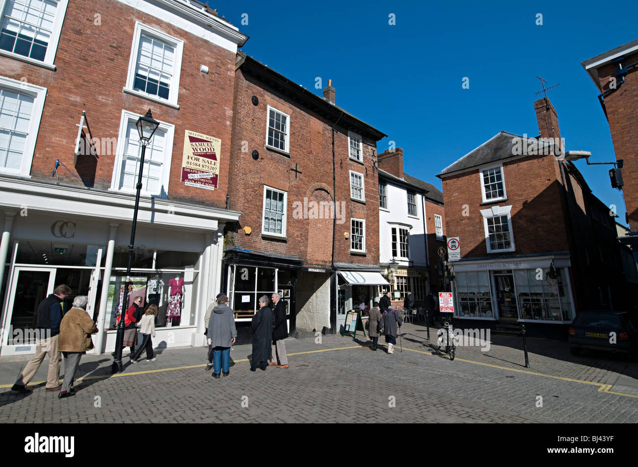 ludlow castle square shops Stock Photo Alamy
