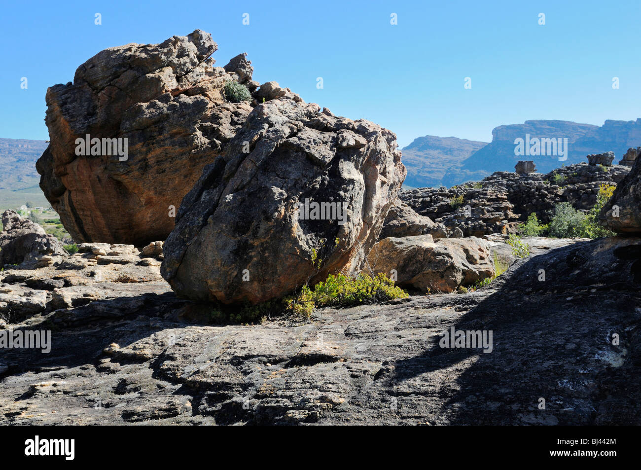 Sandstone cliffs in the Agter Pakhuis Valley, Cederberg, West Coast, South Africa, Africa Stock Photo