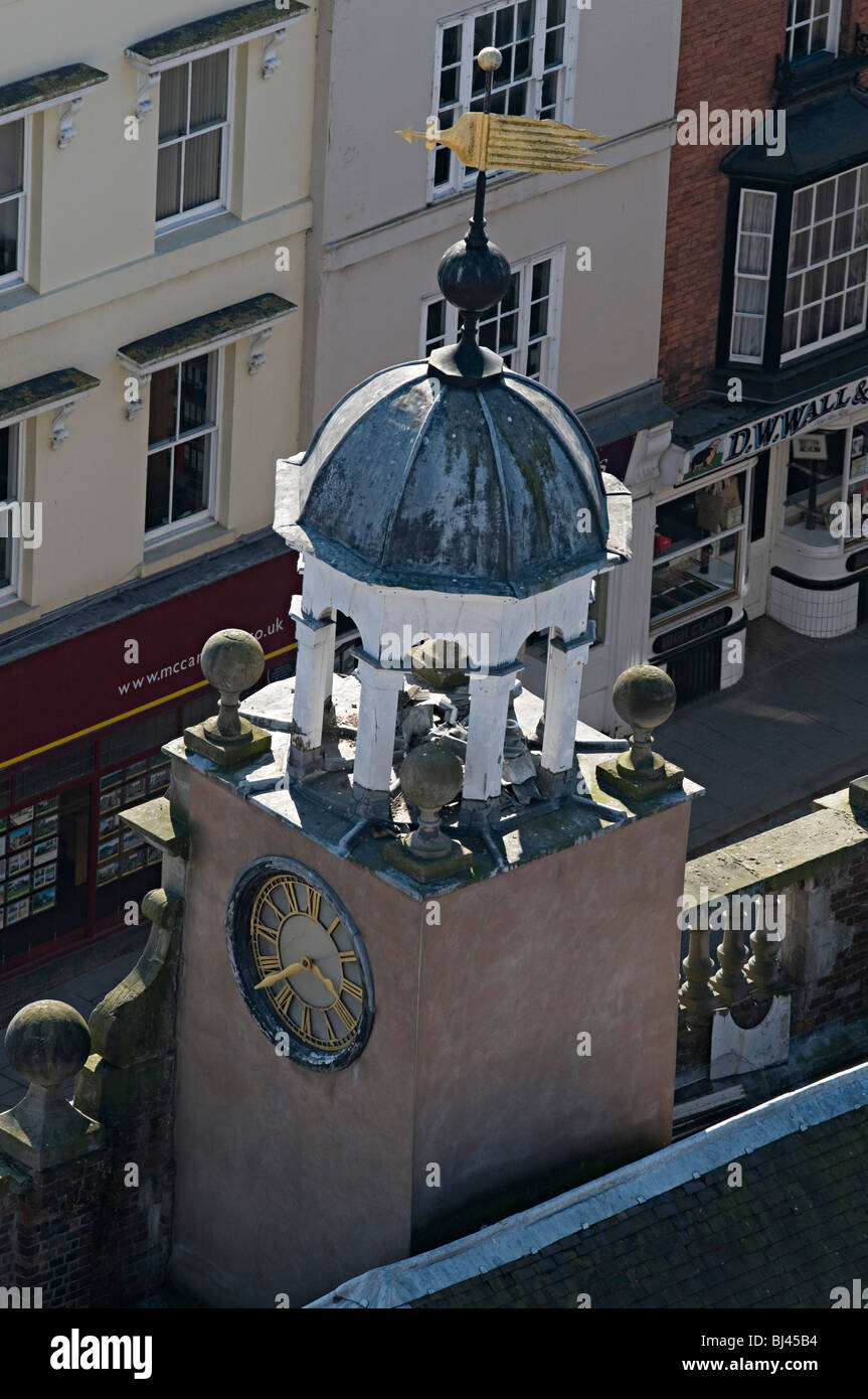 views over ludlow town in shropshire england which is an old tudor town